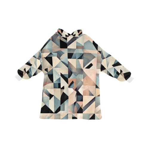Modern abstract geometric pattern of pastel colors Blanket Hoodie for Men