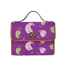 Abstract Mod Fall Leaves Waterproof Canvas Bag-Brown (All Over Print) (Model 1641)