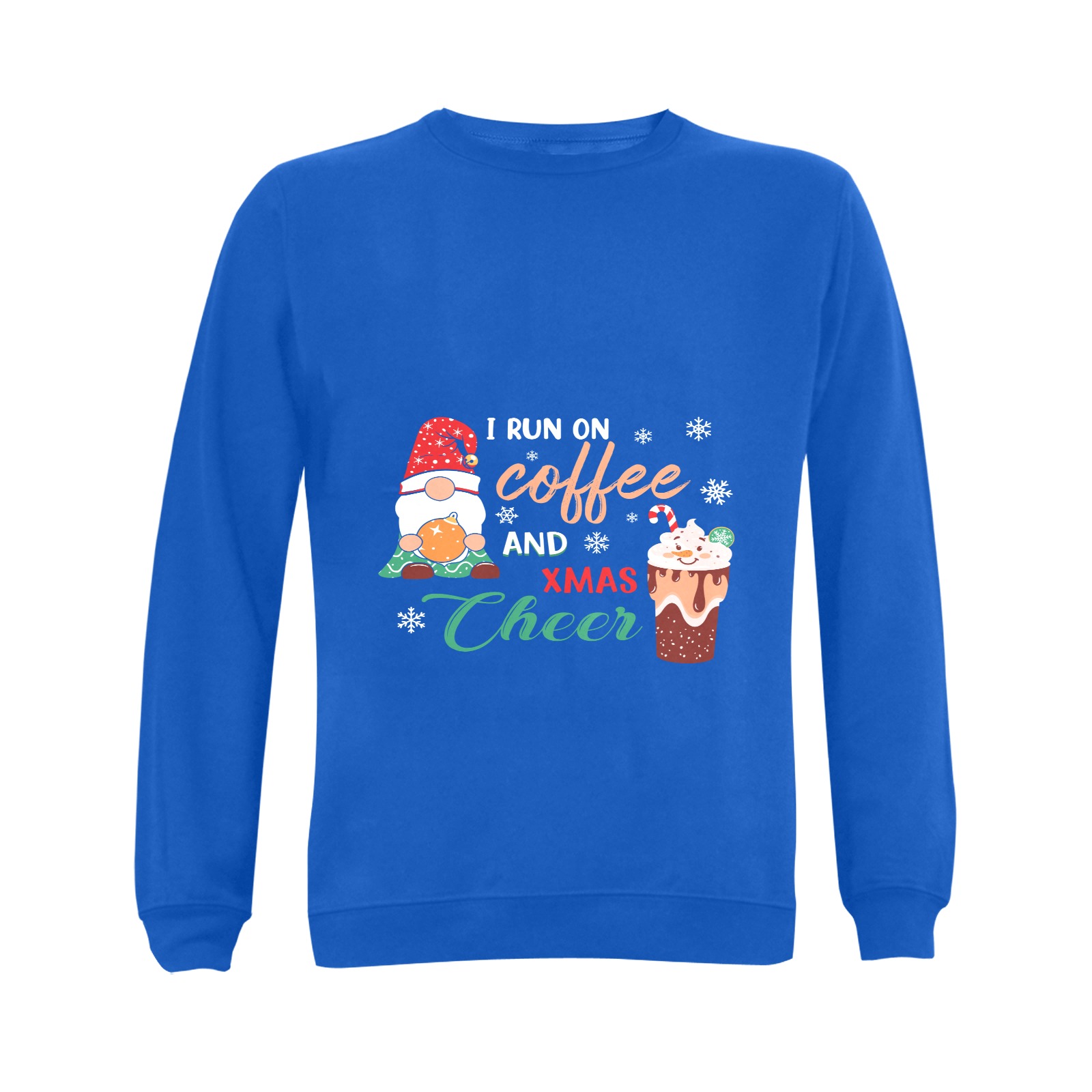 I Run On Coffee & Xmas Cheer Gildan Crewneck Sweatshirt(NEW) (Model H01)