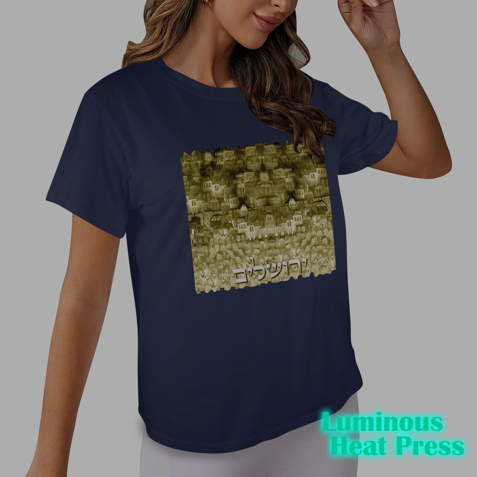 Jerusalem dechire gold Women's Glow in the Dark T-shirt (Front Printing)