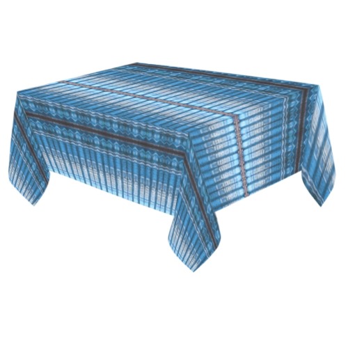 fabric pillar's, light blue, repeating pattern Cotton Linen Tablecloth 60"x 84"