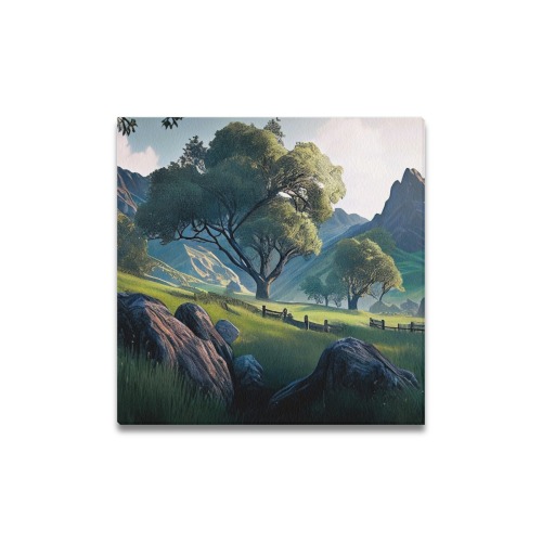 landscape, rolling hills Upgraded Canvas Print 16"x16"