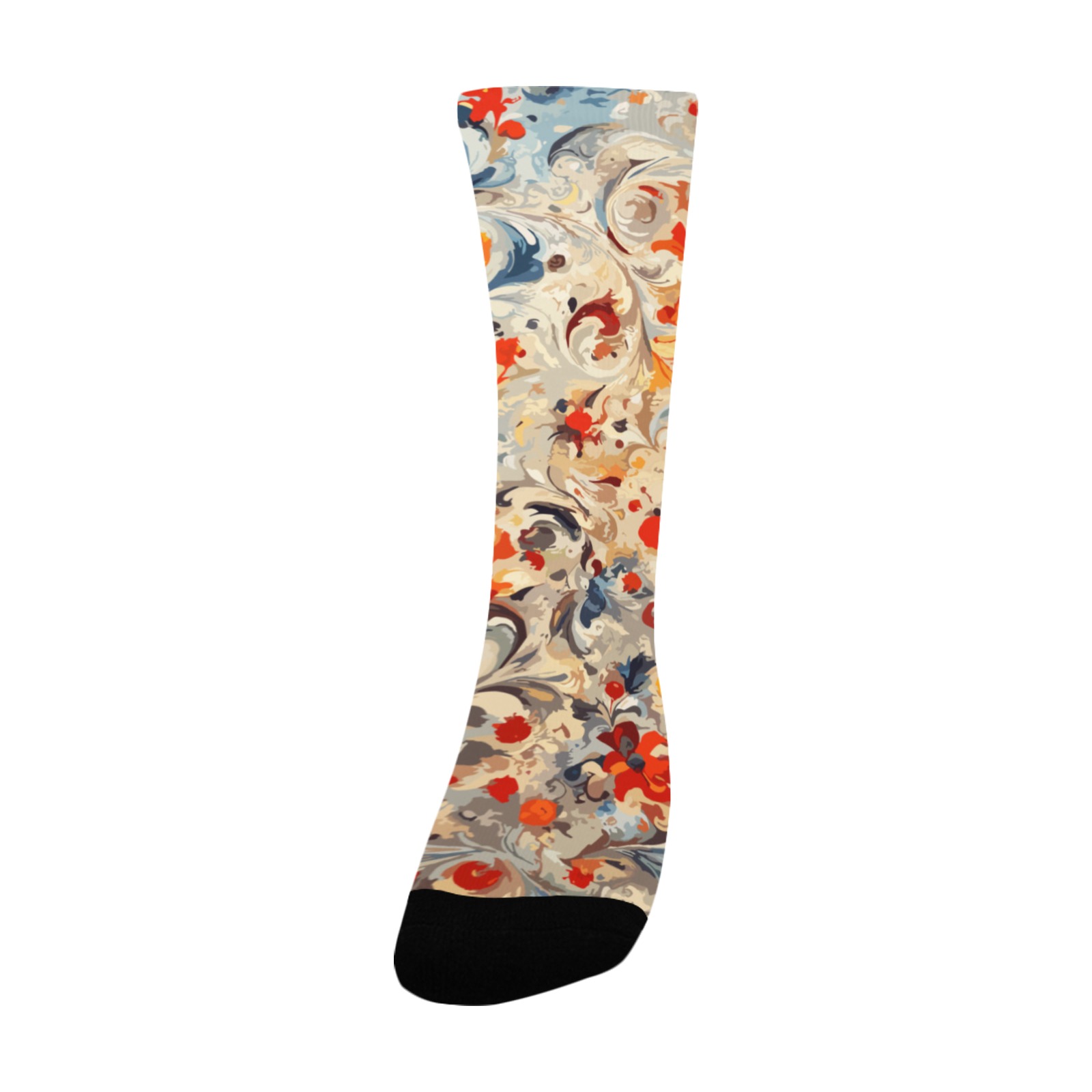 Striking floral abstract art. Fantasy flowers art Custom Socks for Women