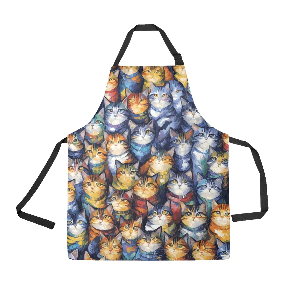 Pattern of colorful cats. Adorable cute animals. All Over Print Apron