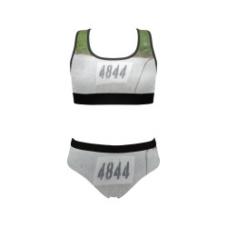 Street Number 4844 with Black Background Women's Sports Bra Yoga Set