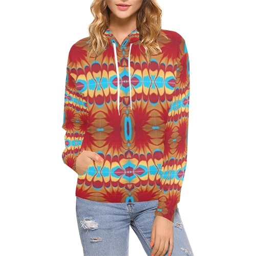 Harlequin All Over Print Hoodie for Women (USA Size) (Model H13)