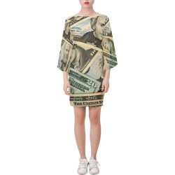 US PAPER CURRENCY Bell Sleeve Dress (Model D52)