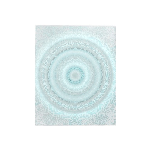 Mandala tapestry-turquoise et gris Quilt 40"x50"