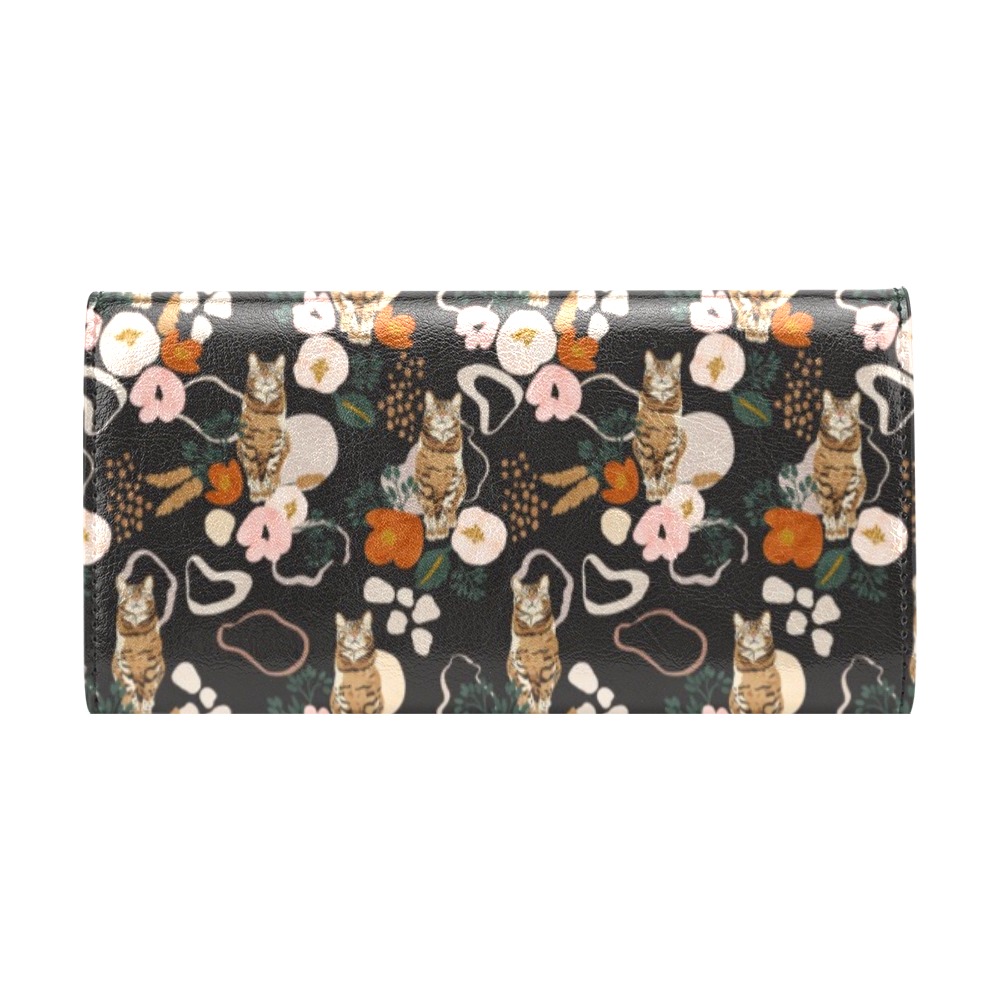 FLOWERY WILD CAT II -02 Women's Flap Wallet (Model 1707)