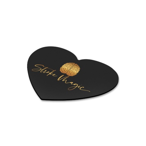 Stroke Magic Black Mousepad Heart-shaped Mousepad