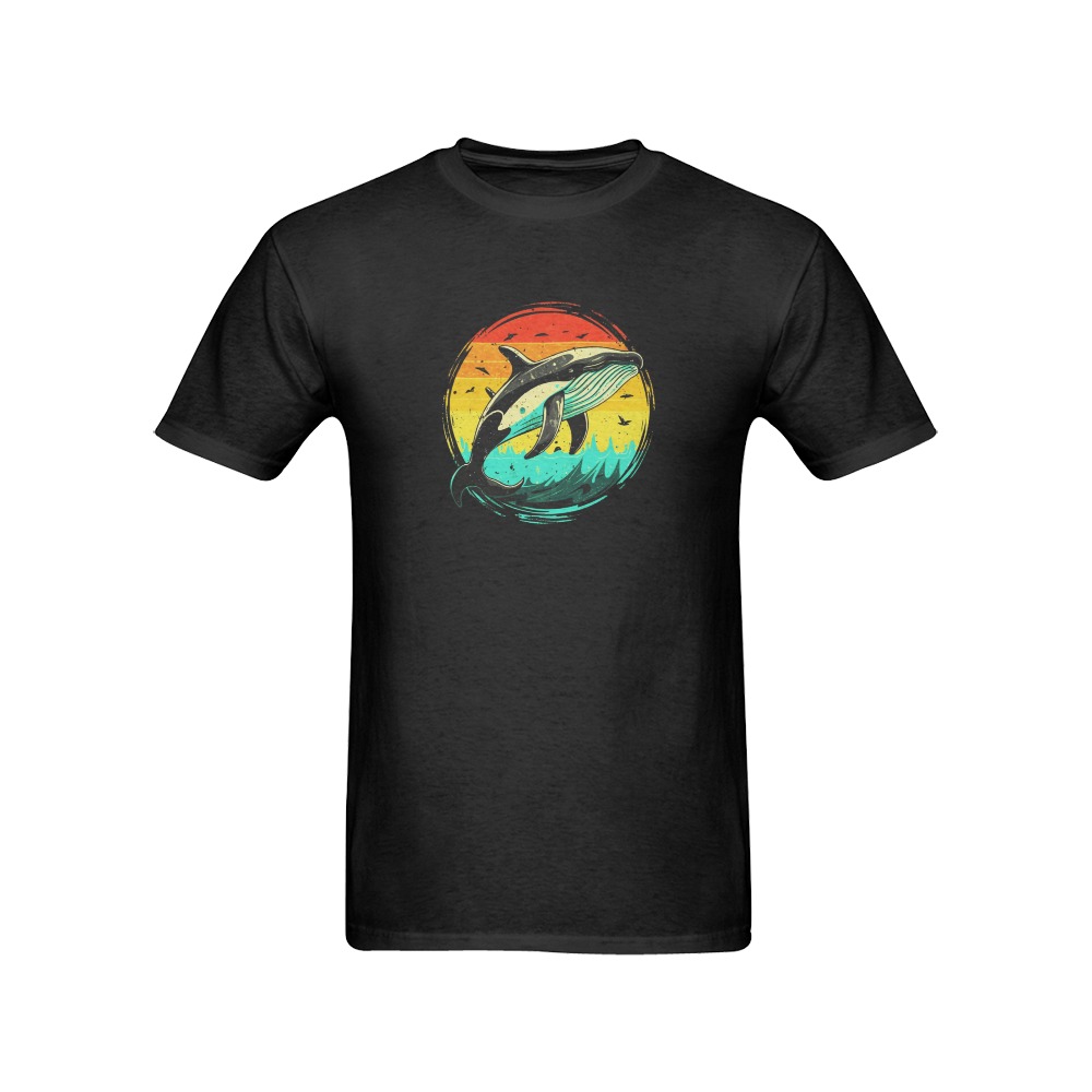 Whale Sun Men's T-Shirt in USA Size (Front Printing Only)