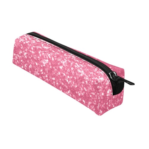 Magenta light pink red faux sparkles glitter Pencil Pouch/Small (Model 1681)