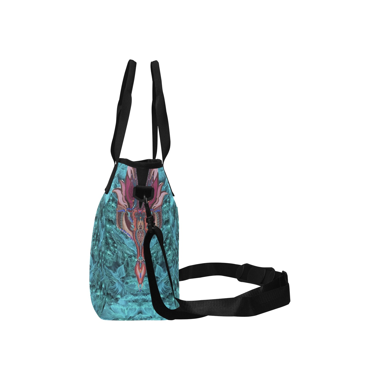Nidhi Decembre 2014- pattern-5-7 neck front Tote Bag with Shoulder Strap (Model 1724)
