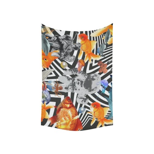 POINT OF ENTRY 2 Cotton Linen Wall Tapestry 60"x 40"