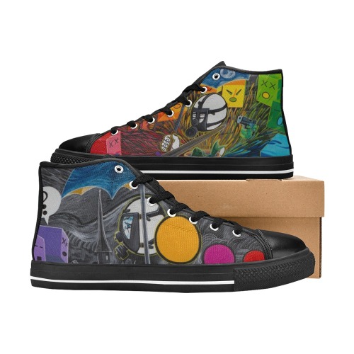 Ish presenting Fish Women's Classic High Top Canvas Shoes (Model 017)