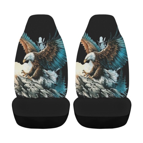 Watercolor Eagle Car Seat Cover Airbag Compatible (Set of 2)