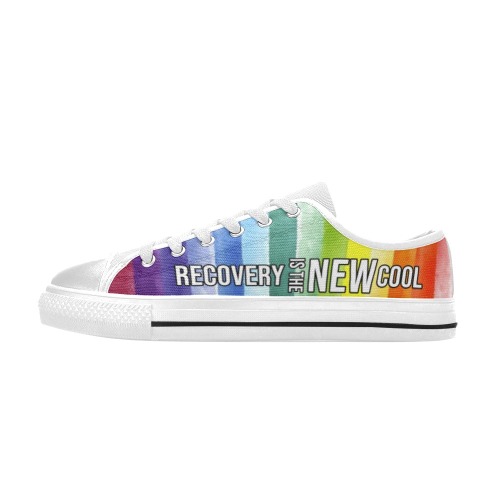 New Cool - Rainbow White Men's Classic Canvas Shoes (Model 018)