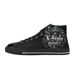 K Style Ridaz - Black Women's Classic High Top Canvas Shoes (Model 017)