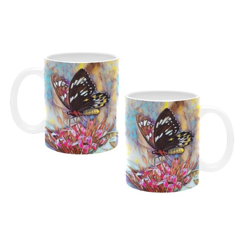 Butterfly Oil painting Custom White Mug (11OZ)