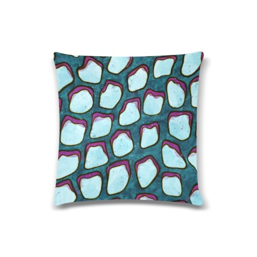 Blue ocean and purple abstract pattern Custom Zippered Pillow Case 16"x16"(Twin Sides)