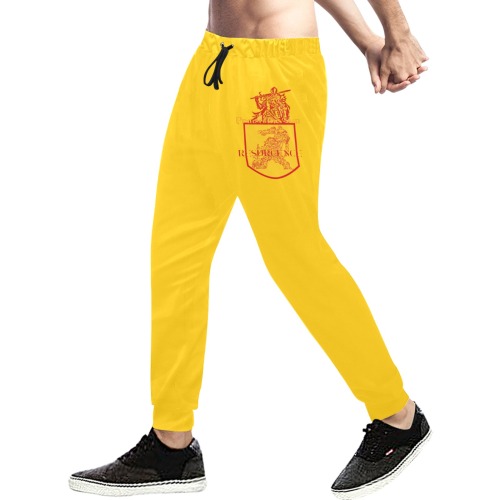 Praise the Sun Yellow Joggers Unisex Casual Sweatpants (Model L11)