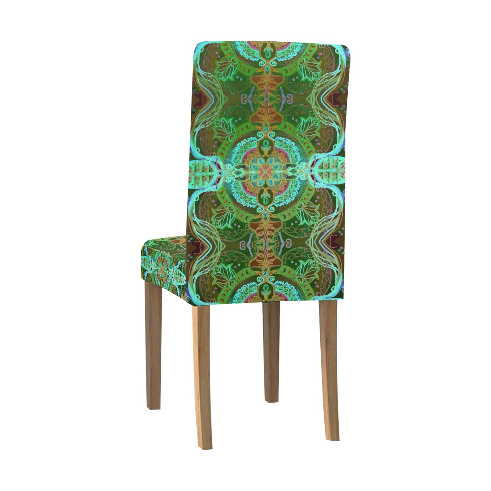 floralie-green hello Removable Dining Chair Cover
