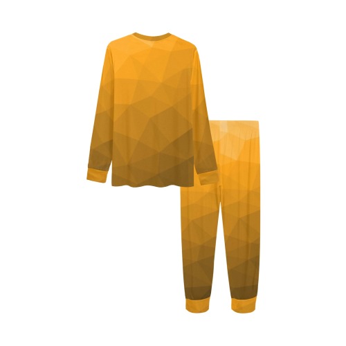 Orange gradient geometric mesh pattern Kids' All Over Print Pajama Set