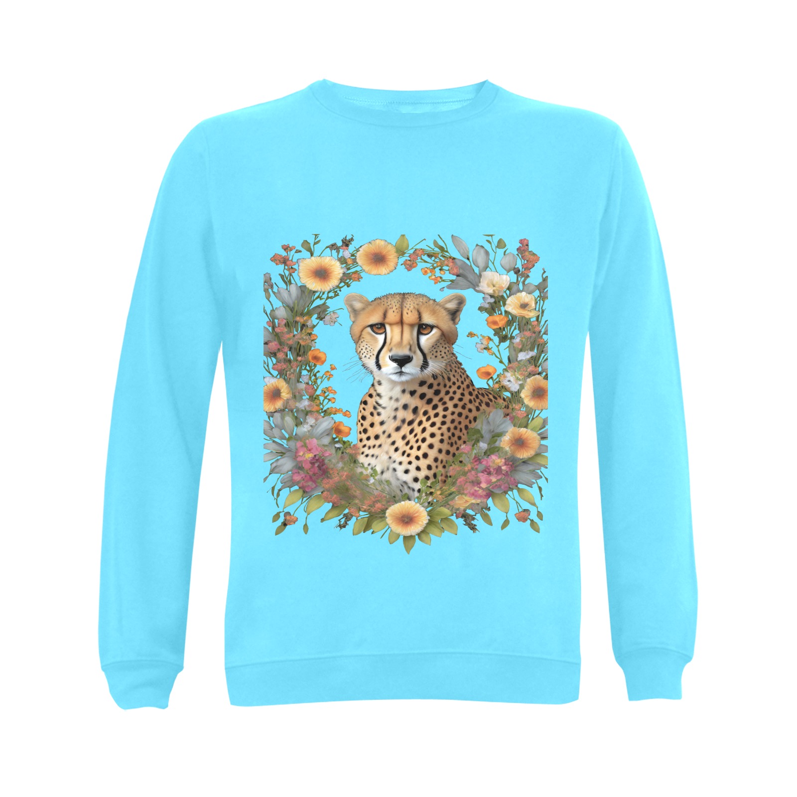 cheetah 1 Gildan Crewneck Sweatshirt(NEW) (Model H01)