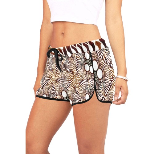 AFRICAN PRINT PATTERN 4 Women's All Over Print Relaxed Shorts (Model L19)