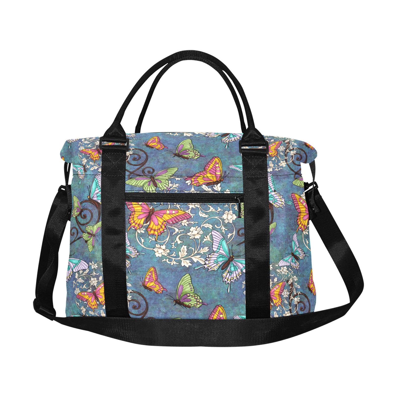 Mauve butterflies Large Capacity Duffle Bag (Model 1715)