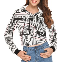 Sweat Hoodies Pongo All Over Print Crop Hoodie for Women (Model H22)