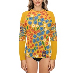 DIONIO Clothing - Women's Long Sleeve Shirt (Flowers 4 ) Women's Long Sleeve Swim Shirt (Model S39)