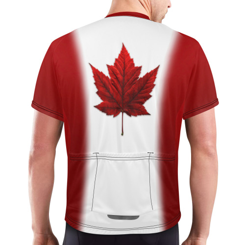 Canada Flag Bike Shirts Men's Cycling Jersey (Model T77)