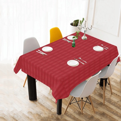 red repeating pattern Cotton Linen Tablecloth 60"x 84"