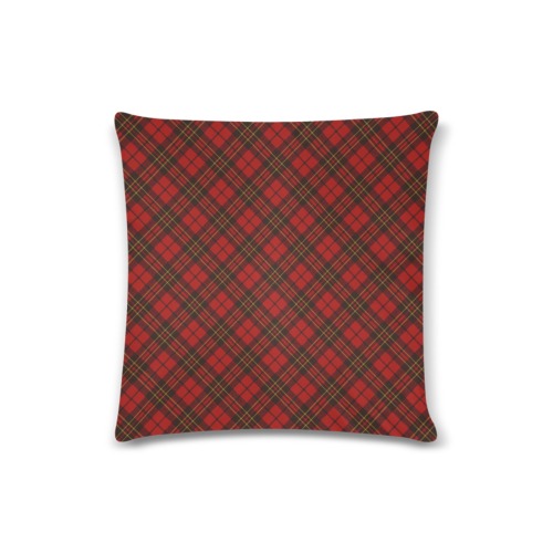 Red tartan plaid winter Christmas pattern holidays Custom Zippered Pillow Case 16"x16" (one side)