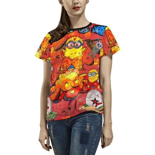 Hallomin Pop Art  by Nico Bielow All Over Print T-Shirt for Women (USA Size) (Model T40)