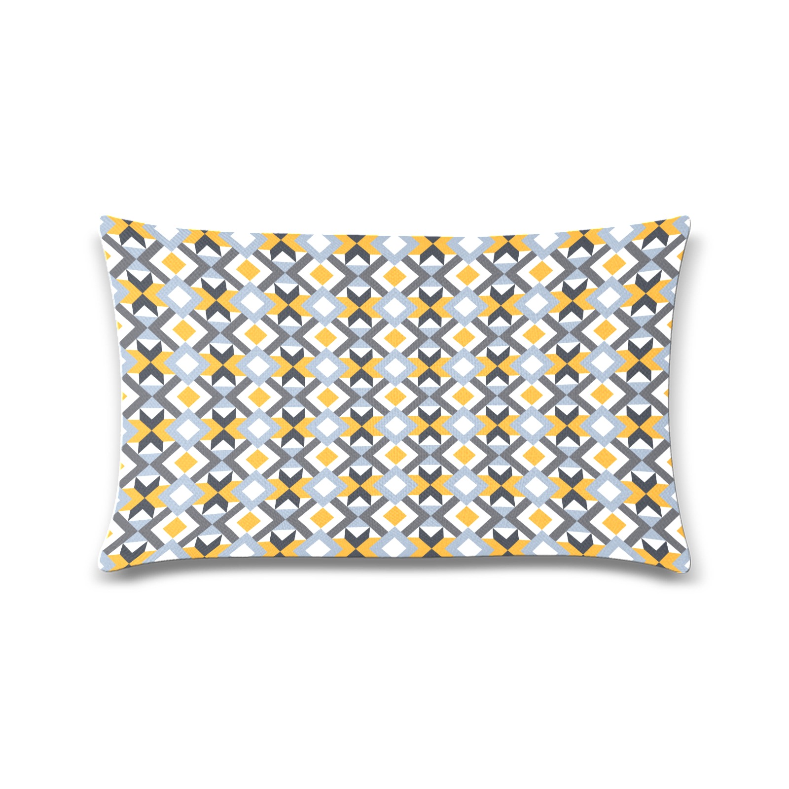 Retro Angles Abstract Geometric Pattern Custom Zippered Pillow Case 16"x24"(One Side Printing)