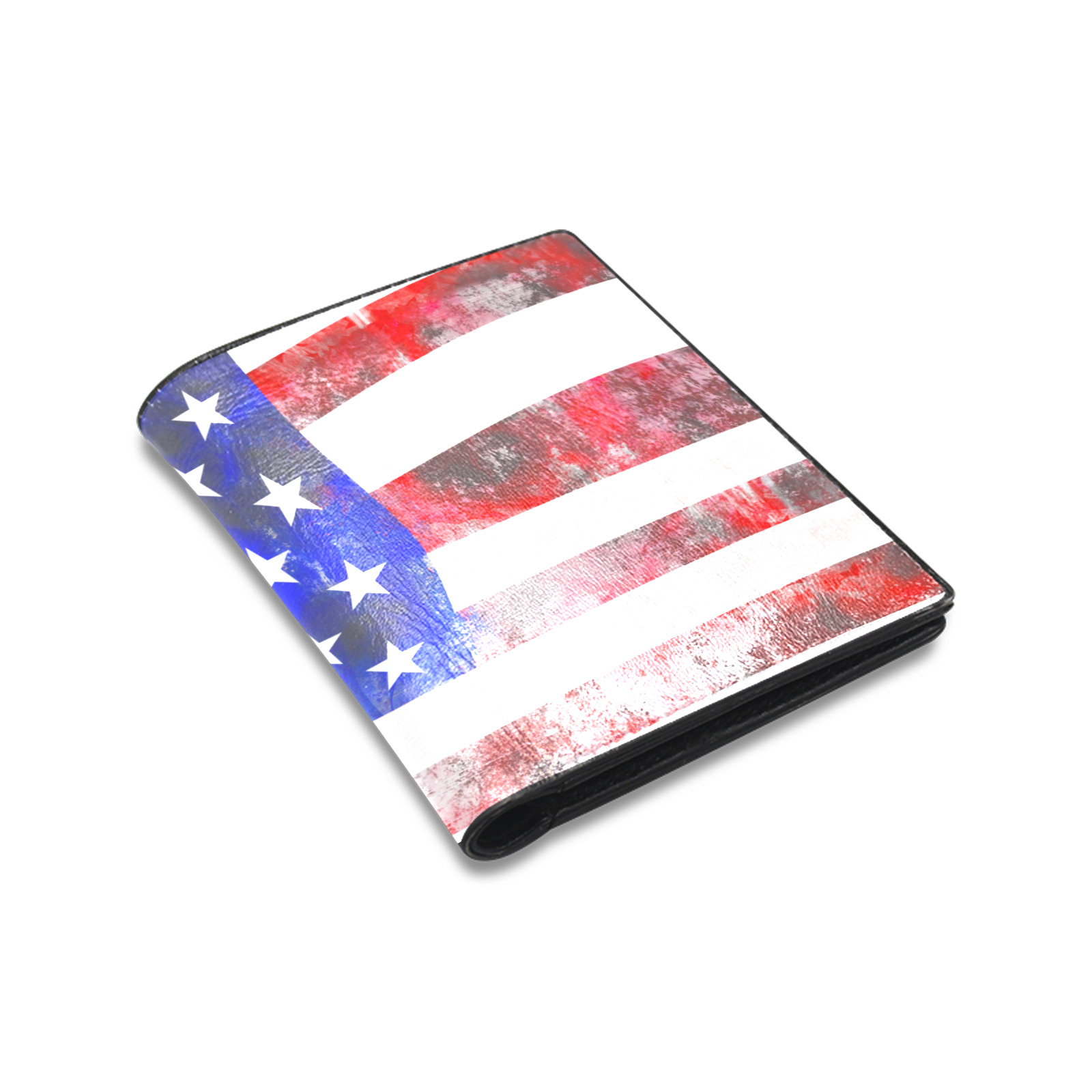 Extreme Grunge American Flag of the USA Men's Leather Wallet (Model 1612)