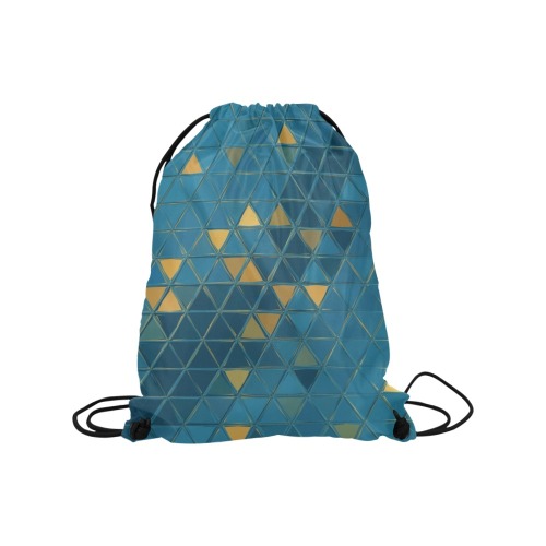 mosaic triangle 6 Medium Drawstring Bag Model 1604 (Twin Sides) 13.8"(W) * 18.1"(H)