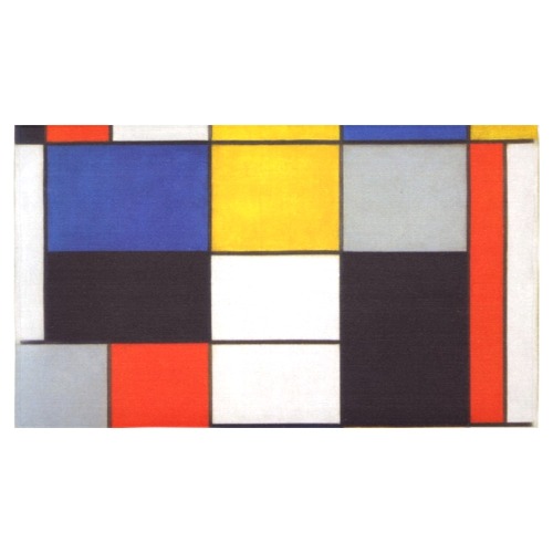 Composition A by Piet Mondrian Cotton Linen Tablecloth 60"x 104"