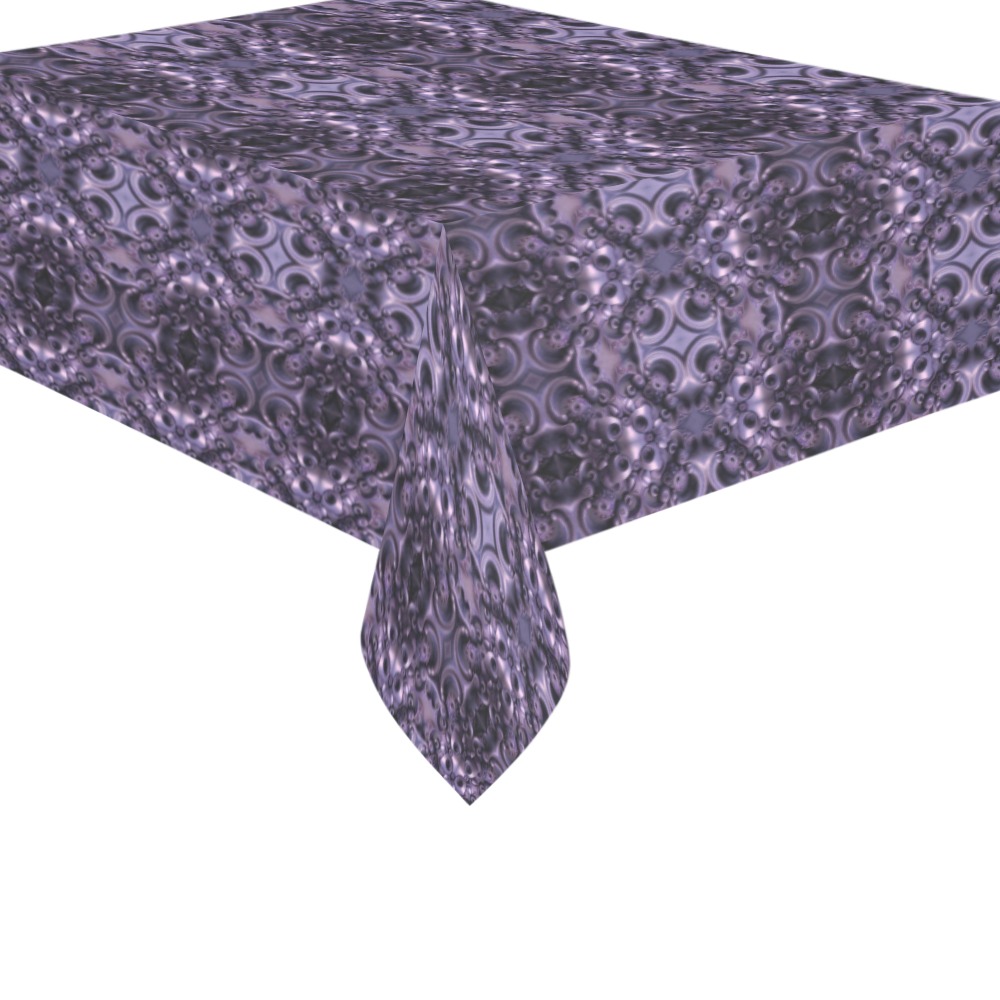 violet repeating pattern Cotton Linen Tablecloth 60"x 84"