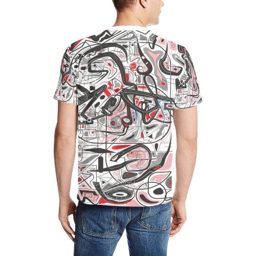 Model 2 Men's All Over Print T-Shirt (Solid Color Neck) (Model T63)