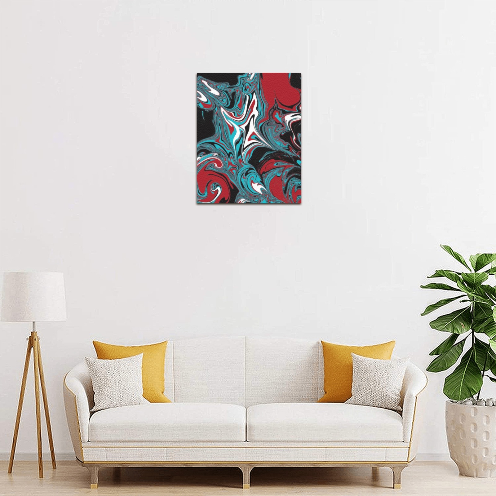 Dark Wave of Colors Frame Canvas Print 8"x10"