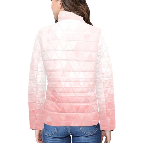 mosaic triangle 30 Women's Stand Collar Padded Jacket (Model H41)