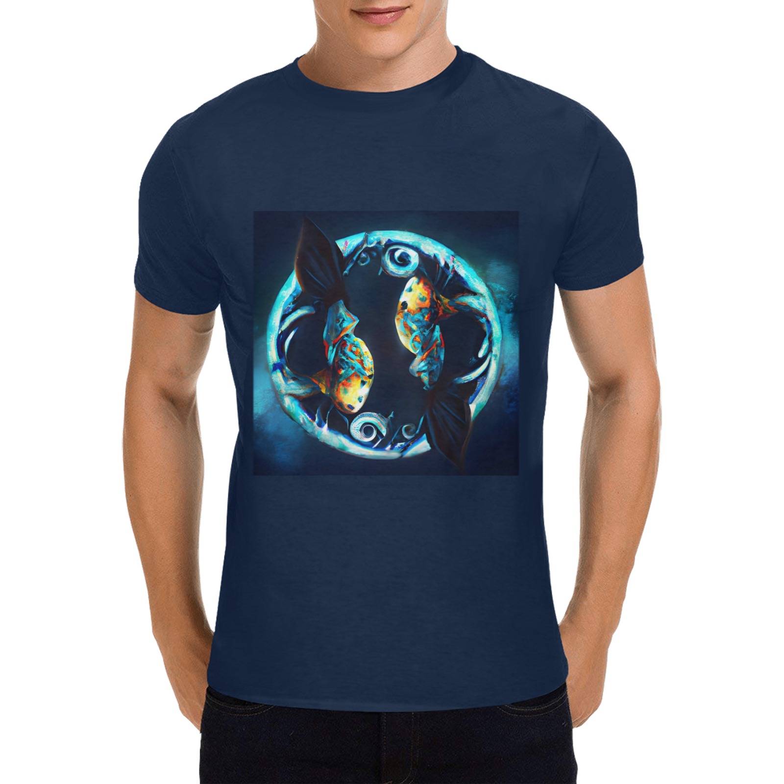 Tribal Pisces Men's T-Shirt in USA Size (Two Sides Printing)