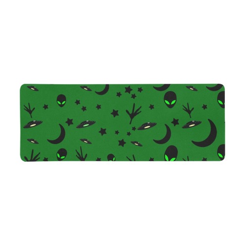 Aliens and Spaceships / Green Gaming Mousepad (31"x12")