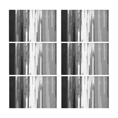 Greyscale Abstract B&W Art Placemat 12’’ x 18’’ (Set of 6)