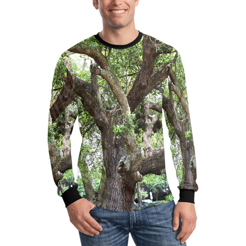 Oak Tree In The Park 7659 Stinson Park Jacksonville Florida Men's All Over Print Long Sleeve T-shirt (Model T51)