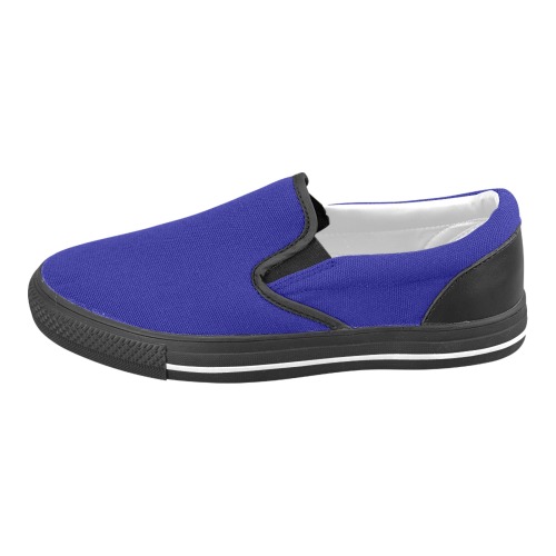 color navy Men's Slip-on Canvas Shoes (Model 019)
