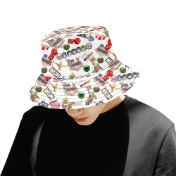 Las Vegas Icons Gamblers Delight / White All Over Print Bucket Hat for Men
